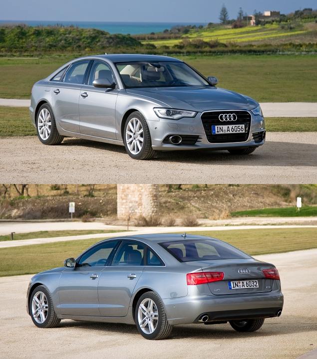 Без опционального обвеса, входящего в пакет S-line, и на меньших по диаметру колесах Audi A6 выглядит более спокойно и обыденно.