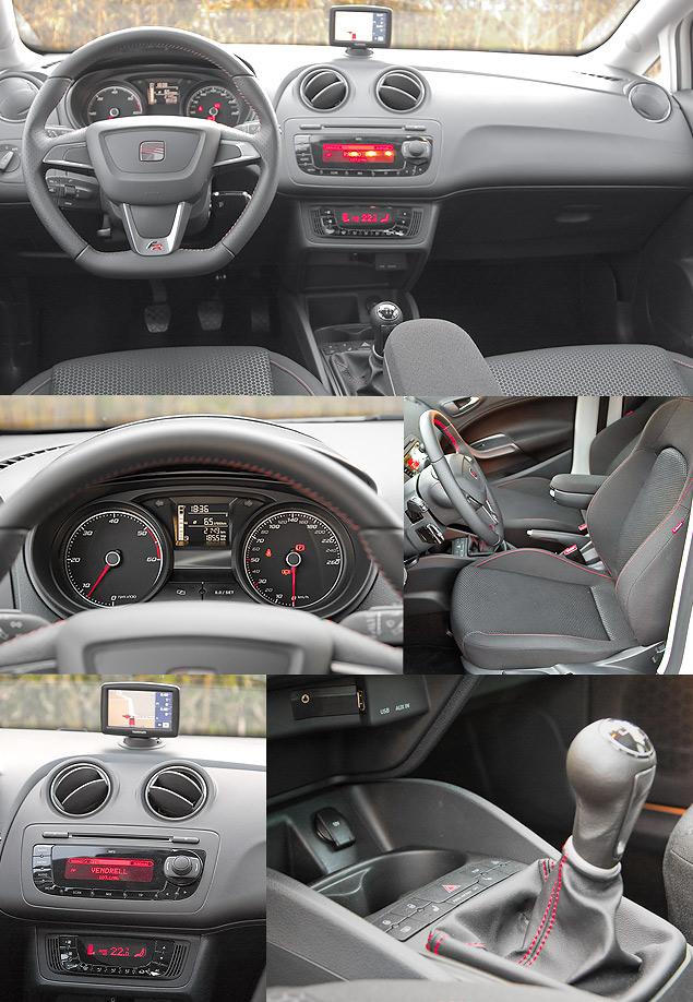 Интерьер "Ибицы" достаточно строгий, но при этом не консервативный - чуть повернутая в сторону водителя центральная консоль, "агрессивная" красная подсветка блоков управления "музыкой" и климатической установкой, красная строчка на руле и сиденьях. При этом качество исполнения скорее немецкое, чем испанское. В обычной версии все будет немного по-другому. Ibiza с комплектацией Style получит обычный круглый руль, сиденья в ней утратят высокие бортики по бокам, но в остальном салон сохранит свою серьезность.