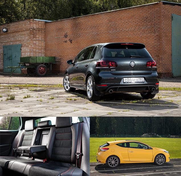 Golf GTI практичнее, чем Megane RS. У него более удобный багажник, несмотря на то, что формально багажный отсек у «Мегана» вместительнее: 377 литров полезного объема против 350 у «Гольфа». Однако у француза слишком узкий проем и большая погрузочная высота, а внутреннее пространство зажато выступающими колесными арками. К тому же, у GTI есть пятидверная версия, а Megane RS доступен только в виде трехдверки.