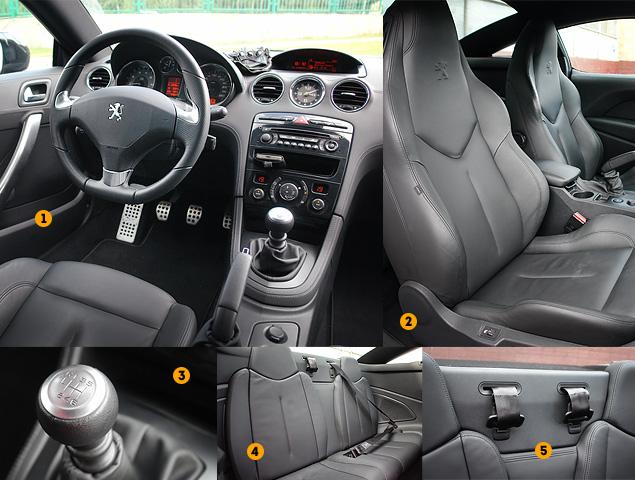 1. В интерьере RCZ почти все знакомо по «топовым» версиям модели 308. От купе-кабриолета 308 СС позаимствовали кресла и руль меньшего диаметра, усеченный по хорде.

2. Однако посадка ниже и «спортивнее», чем в обычном 308-ом.

3. Коробка передач с четкими и короткими ходами – что нехарактерно для «французов» -- вызывает исключительно положительные эмоции. Обтянутый кожей шарик рычага переключения передач с красивой алюминиевой вставкой сам ложится в руку.

4. Сидеть на заднем ряду будет неудобно даже детям. Обратите внимание на оригинальную «лямку» ремня безопасности с двумя замками.

5. В «походном» положении задние ремни безопасности выглядят так. Они удерживаются в специальных резиновых прорезях. Лаконично и элегантно.