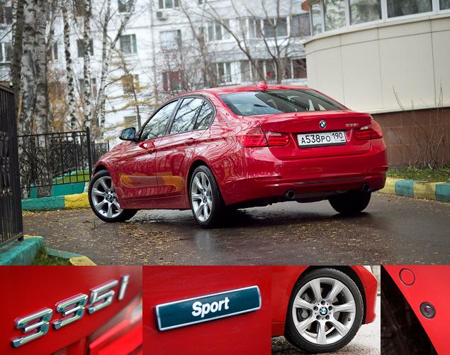 Тестовый автомобиль -- это версия Sport, о чем говорят шильдики на передних крыльях. У этой модификации более "злой" бампер, а отделка некоторых пластиковых деталей черным лаком - это дополнительная опция из пакета BMW Individual. В передних крыльях разместились камеры бокового обзора - удобная штука для выезда из узких переулков через ряд припаркованных автомобилей. Есть еще камеры в зеркалах, которые в сочетании с камерой заднего вида помогают организовать круговой обзор - этот режим можно включать при парковке.