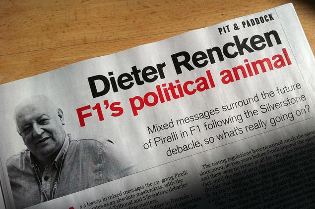 Колонка Ренкена в печатной версии Autosport: "Политический зверь Ф-1"