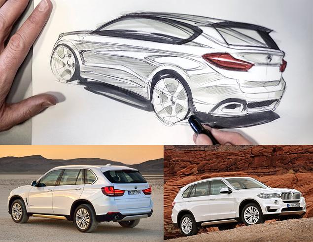 Конечно, дизайнеры рисовали чуть другую машину - с более покатой задней стойкой кузова и раздутыми колесными арками. Но в реальности все получилось совсем не так. Зато прорези в переднем бампере и крыльях - не бутафория, а реально работающие аэродинамические элементы: коэффициент аэродинамического сопротивления у дизельного X5 составляет всего 0,31, на уровне больших седанов.