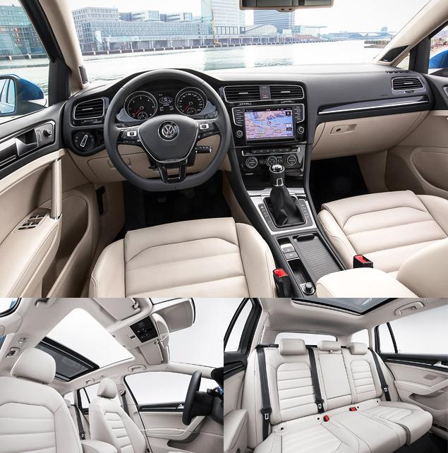 Golf Variant изнутри предсказуемо ничем не отличается от хэтчбека. Это по-прежнему один из самых качественных и удобных интерьеров в классе. И один из самых скучных.