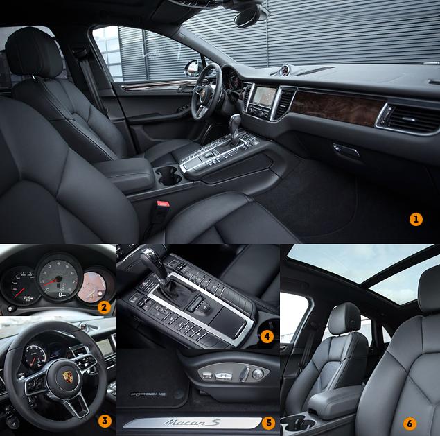 1. Архитектура салона привычная, качество исполнения – тоже не подкопаешься.

2. Кругляшей в приборной панели не пять, а три. Аналоговый спидометр по-прежнему бесполезен – спасает система проекции показаний на лобовое стекло.

3. Руль – ну прям как у 918 Spyder. Красив и удобен.

4. По удобству управления мультимедийными функциями Porsche уступает конкурентам.

5. Передние сиденья с электрорегулировками в "базе" неплохи, но лучше разоритесь на продвинутый вариант с настройкой боковой поддержки – в первом же быстром повороте оцените.

6. Огромная панорамная крыша крадет три сантиметра над головой. Спереди это не чувствуется, а вот высоким пассажирам на заднем диване уже тесновато.