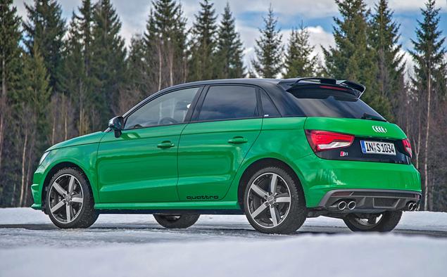 Пятидверка Audi S1 Sportback выглядит еще более спорно, чем просто S1. Посмотрите хотя бы на это "двойное" антикрыло!