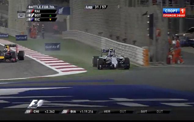 Ошибка Боттаса после атаки на Риккардо
