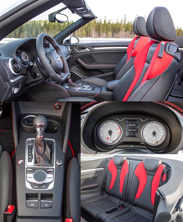 Передние сиденья не могут похвастать умопомрачительной боковой поддержкой, зато имеют систему обогрева шеи теплым воздухом. Коробка S tronic работает отлично, приборы (даже с неконтрастной серой подложкой) читаются хорошо. А вот сзади сидеть неудобно -- и места мало, и дует нещадно.