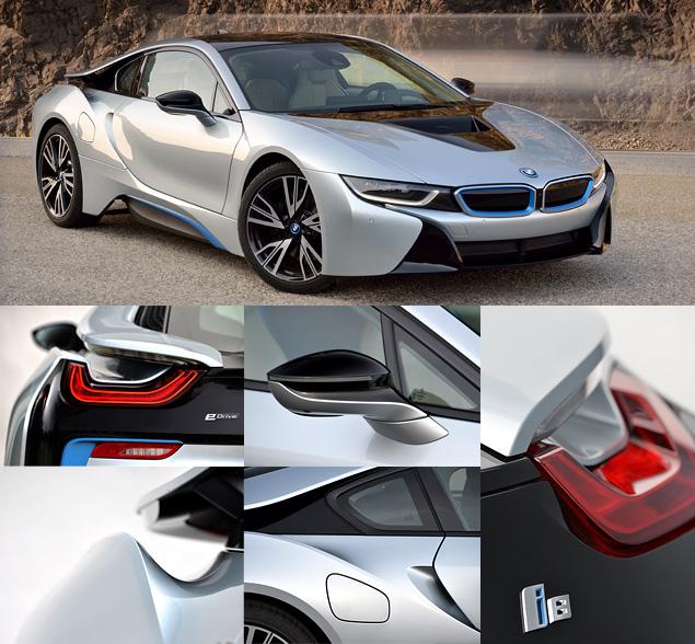 Сложносочиненный облик BMW i8 — не просто дизайнерская прихоть. Все эти изгибы, выемки, прорези и отверстия — работающие аэродинамические элементы. Коэффициент аэродинамического сопротивления автомобиля составляет всего 0,26.