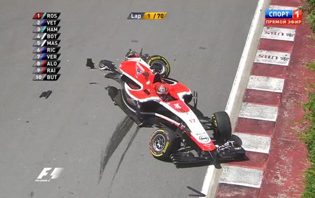 Болид Бьянки после аварии