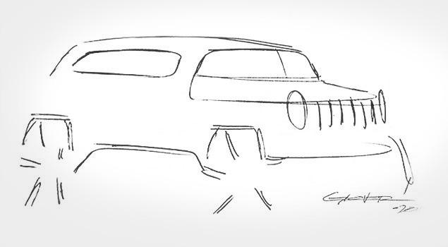 Говорят, все началось с этого скетча. Здесь уже есть вертикальное лобовое стекло, решетка радиатора с круглыми фарами. А ничего больше настоящему Jeep, в общем-то, и не нужно.