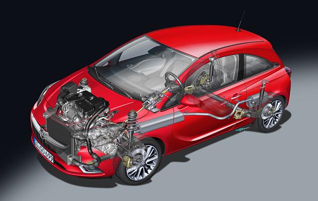 Колесную базу и подвеску "Корса" получила от хэтчбека четвертого поколения. Хотя по мелочам дорабатывать пришлось много всего.