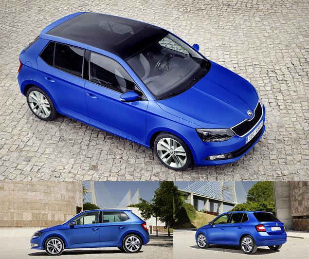 В качестве опции новая Skoda Fabia может оснащаться 17-дюймовыми колесами и огромной панорамной крышей. Саму крышу по-прежнему можно заказать в контрастном цвете (белом, черном или серебристом) -- правда, в этом случае в иной цвет будут окрашены и передние стойки.