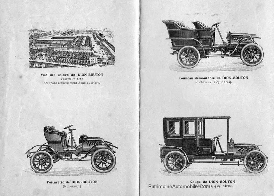  Проспект марки De Dion начала 20 века.