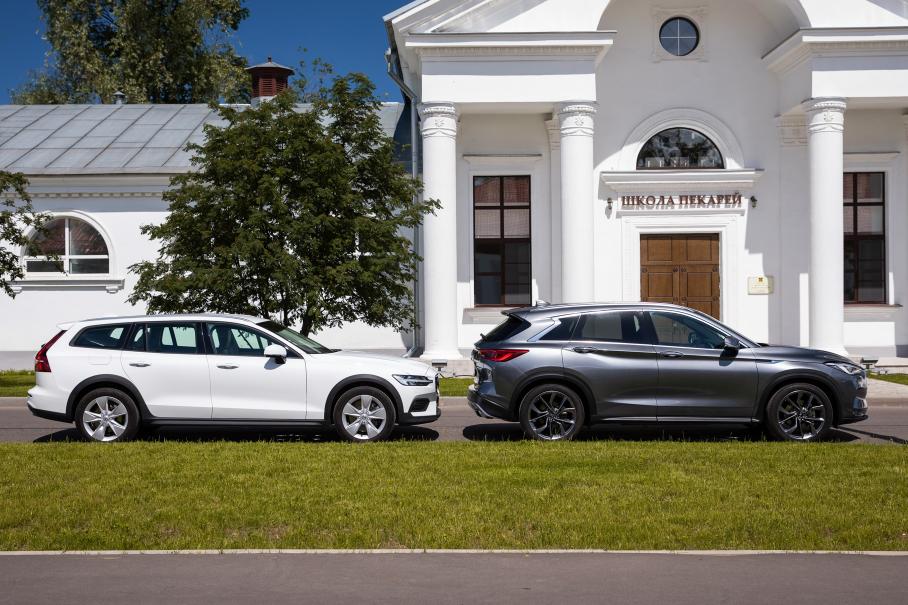 Такая разная вседорожность: универсал Volvo V60 Cross Country и кроссовер Infiniti QX50