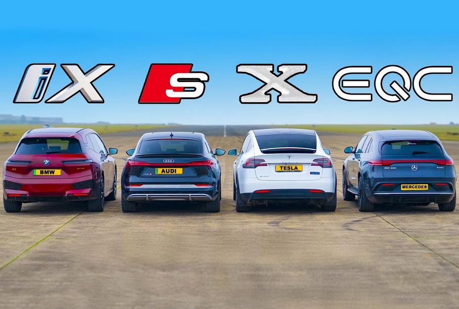 Дрэг-гонка: Tesla против Audi e-tron, BMW iX и Mercedes-Benz EQC