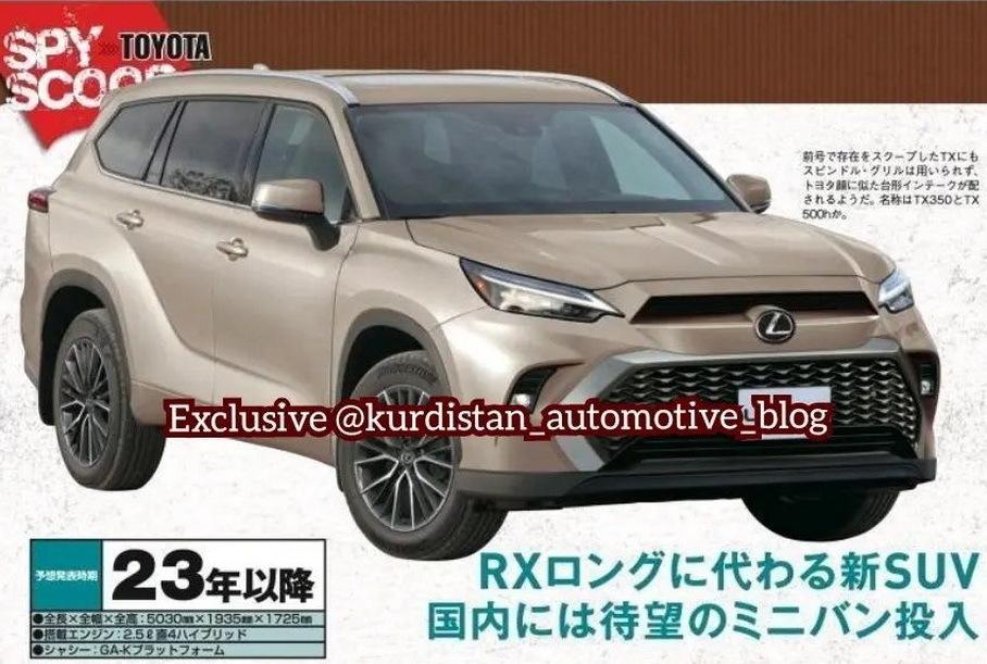 Lexus превратит Toyota Highlander в кроссовер TX