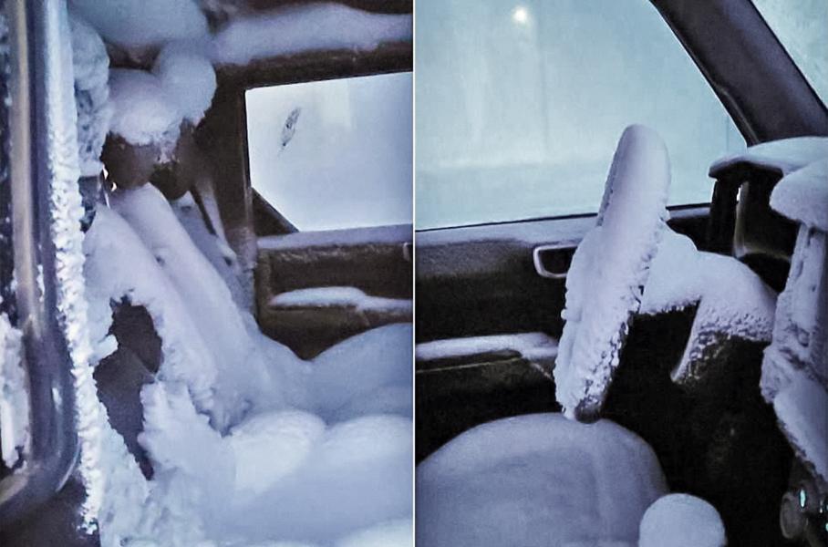 Первый инцидент со снегом в салоне Ford Bronco