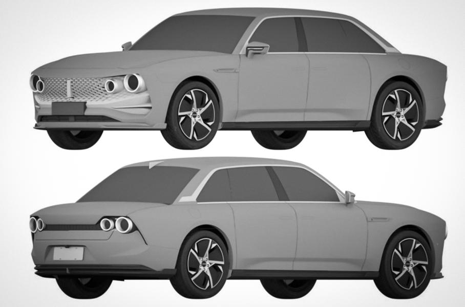 Патентные изображения электрического ретро-седана