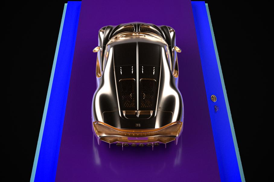 Посмотрите на модельку самого дорогого Bugatti, сделанную из чистого золота
