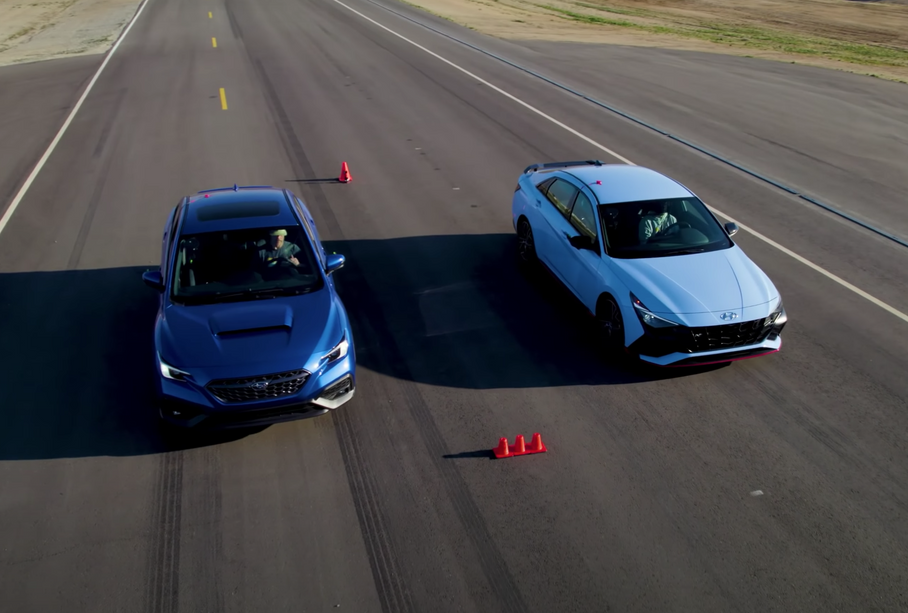 Hyundai Elantra N и Subaru WRX сравнили в U-образном дрэг-рейсинге