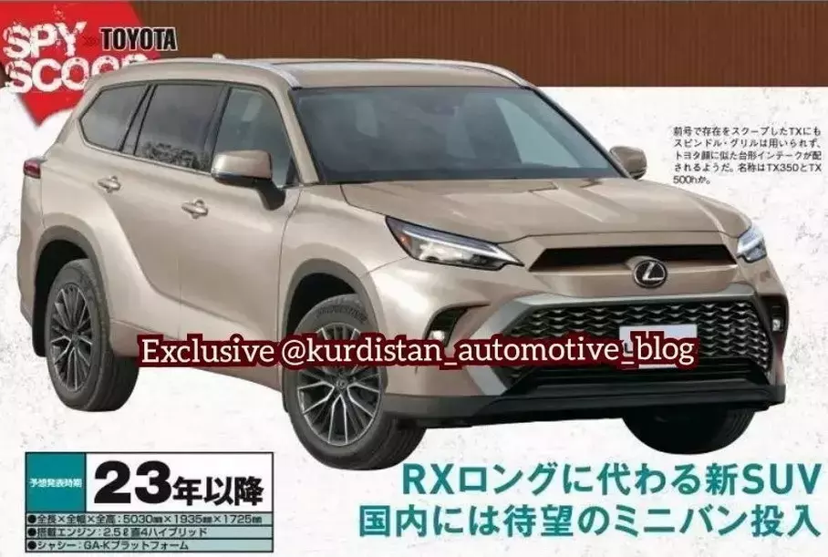 Неофициальный рендер Lexus TX