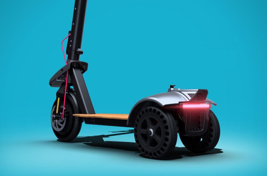 Представлен электросамокат с камерой заднего вида и системой предупреждения столкновений