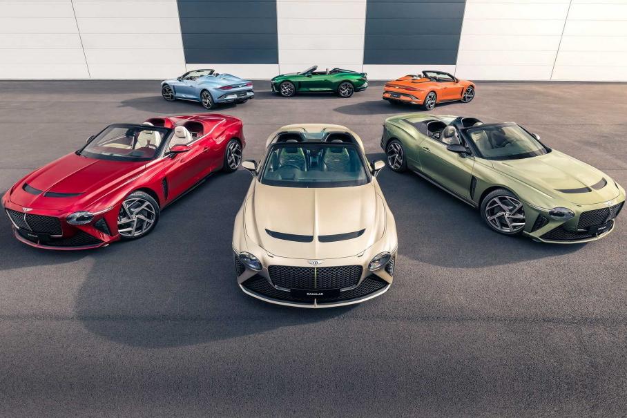 Bentley показала восемь уникальных родстеров Bacalar