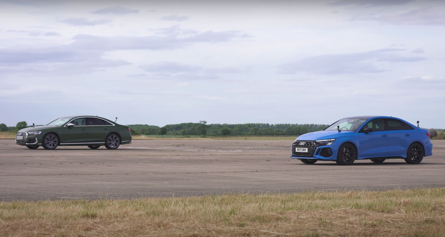 «Заряженные» седаны Audi сравнили в дрэг-гонке