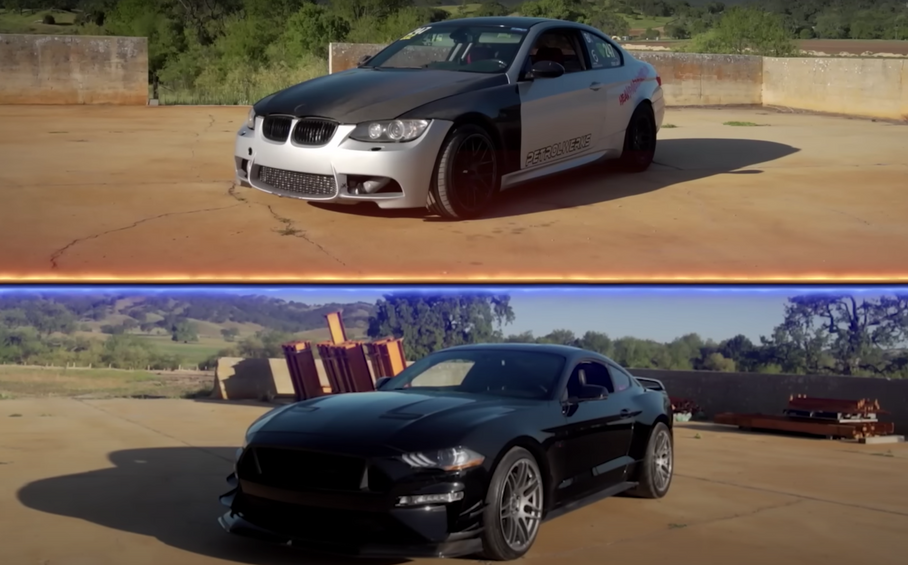 Дрэговые Ford Mustang и BMW 3-Series сравнили в гонке