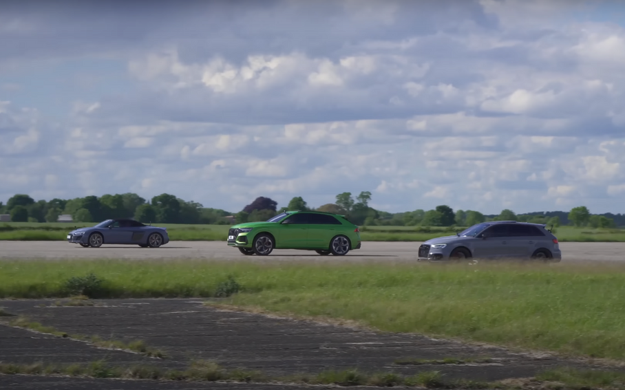 Три модели Audi сравнили в дрэг-рейсинге