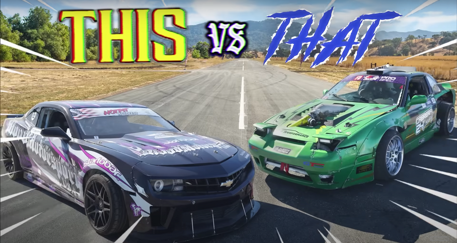 Дрифтовые Chevrolet и Nissan сравнили в дрэг-рейсинге