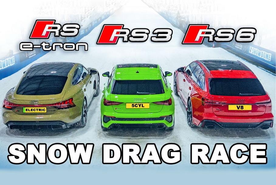 Audi Quattro на летних шинах устроили дуэль на горнолыжном склоне