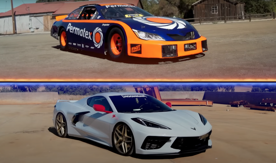 Chevrolet Corvette и сток-кар NASCAR сравнили в дрэг-рейсинге