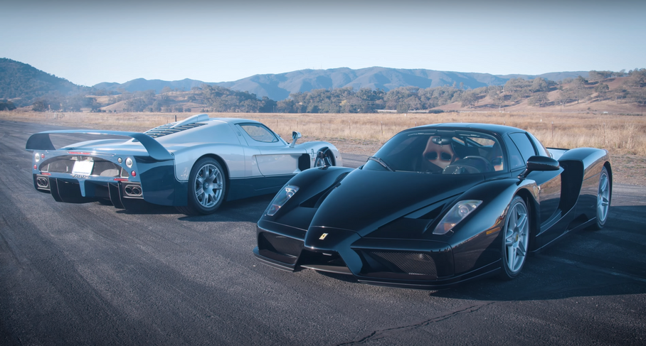 Ferrari Enzo и Maserati MC12 сравнили в гонке по прямой