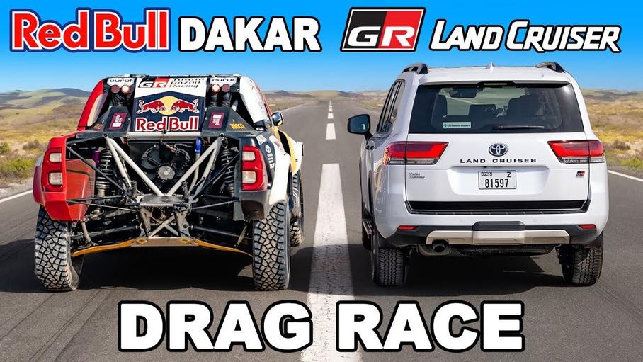 Видео: дакаровский пикап Toyota Hilux против Land Cruiser 300