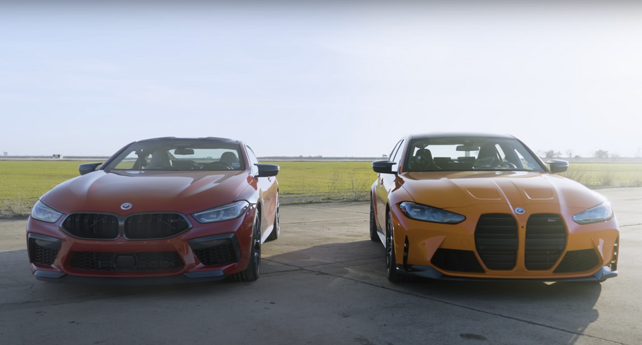 Видео: BMW M3 и BMW M8 сравнили в U-образном дрэг-рейсинге