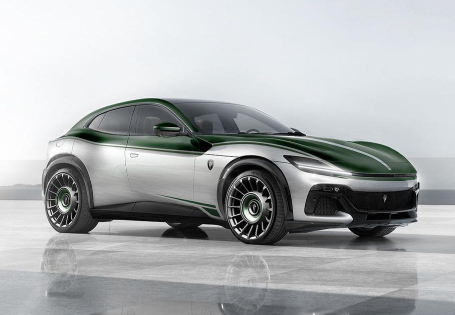 Суперкроссовер Ferrari Purosangue сделали бело-зелёным