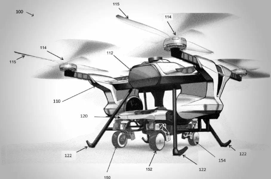 Hyundai запатентовала дрон, который может перевозить автомобили по воздуху