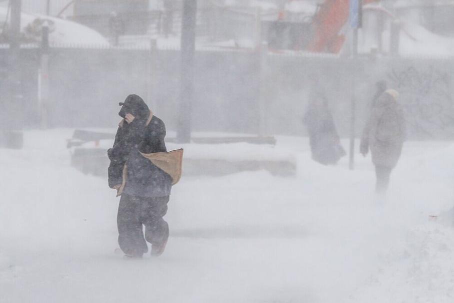 Во время снегопада в Москве